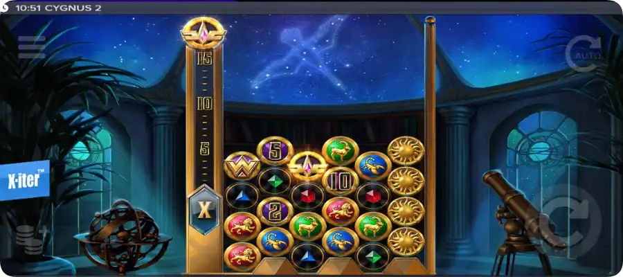 Cygnus 2 Symbol Payout Tabelle mit allen Gewinnsymbolen und Auszahlungswerten